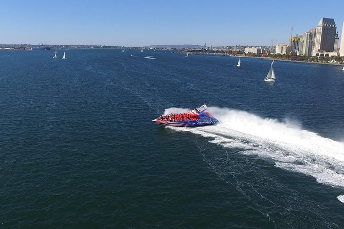 San Diego Bay Jet Boat Ride - Under the Coronado Bridge and toward the island