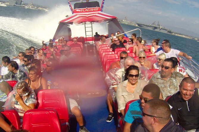 San Diego Bay Jet Boat Ride - Where to sit if you want spray or less of it