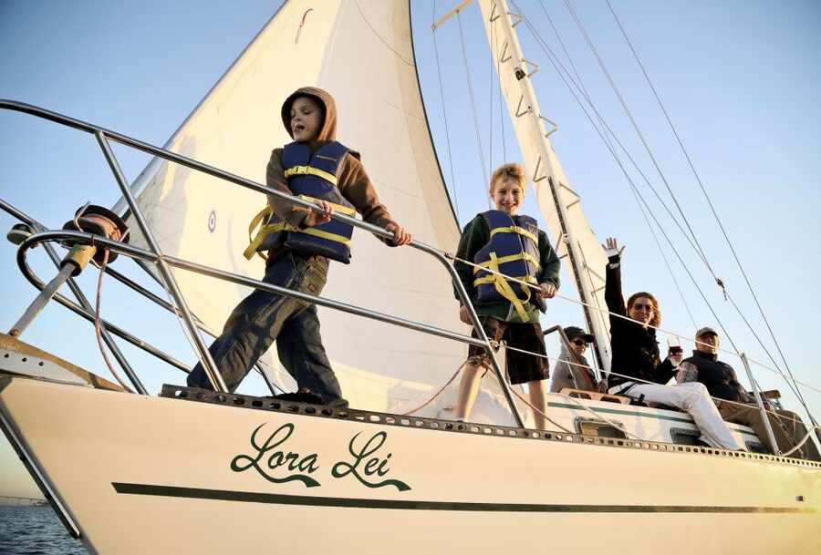 San Diego Bay: Signature 2-Hour Sailing Tour - Leaving Harbor Island on a classic yacht