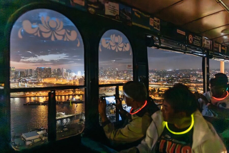 San Diego: City Lights Night Trolley Tour - Returning along the Embarcadero