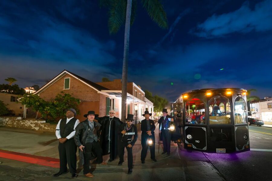 San Diego: Ghosts & Gravestones Trolley Tour - Walking through El Campo Santo Cemetery