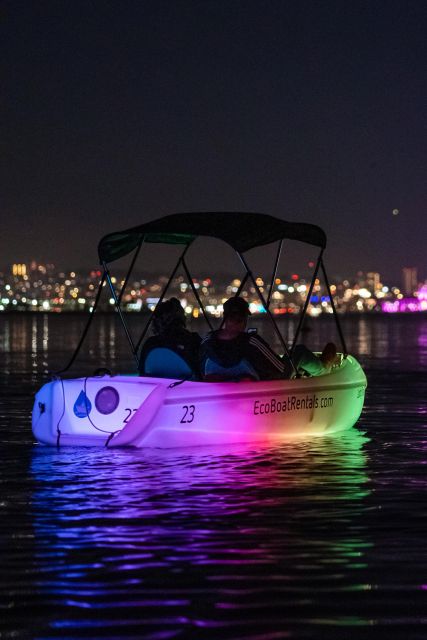 San Diego: Night Date Glow Pedal Boat with Downtown Views - A 15-minute pedal back to the dock
