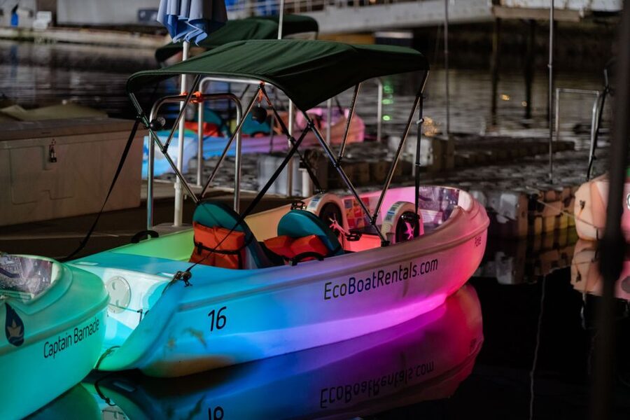 San Diego: Night Date Glow Pedal Boat with Downtown Views - Meeting the crew at Dock #1
