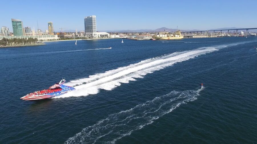 San Diego: Patriot Jet Boat Thrill Ride - San Diego Bay from the Patriot’s open deck