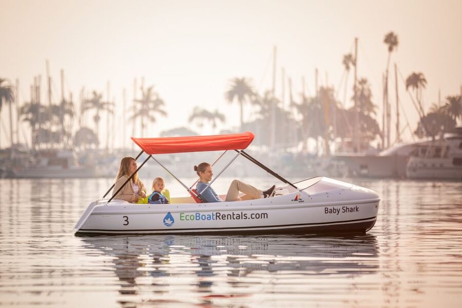 San Diego: San Diego Bay Dog-Friendly Eco Pedal Boat Rentals - America’s Cup Harbor from the water